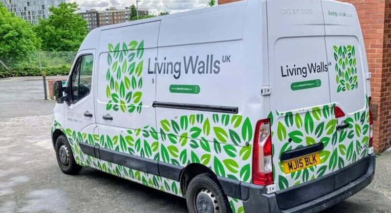 An image of the Living Walls leafy van graphics.
